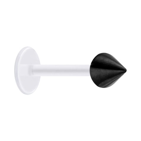 Micro labret trasparente con cono nero