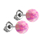 Boucles doreilles avec boule opale rose
