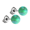 Boucles doreilles avec boule opale verte