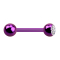 Barbell violett mit Kugel und Kugel Kristall silber