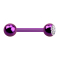 Barbell violet with ball and ball crystal silver