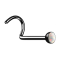 Curved nose stud black with opal white
