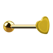 Gold-plated barbell with ball and heart