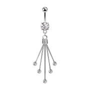 Banane argentée avec pendentif cinq aiguilles en...