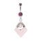 Banane argent avec pendentif quartz rose