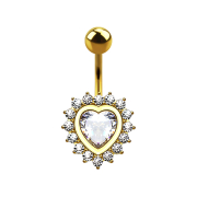 Banana 14k gold-plated heart with crystal heart silver