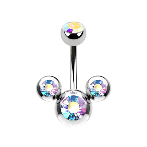 Banana silver Mickey Mouse with crystal multicolor