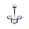 Banana silver Mickey Mouse with crystal multicolor