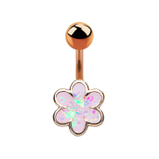 Banana rose gold flower with white opal