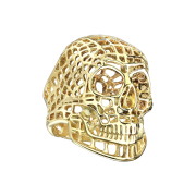 Ring gold-plated skull net