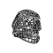 Ring black skull net