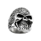 Silver ring decorated with a sugar skull