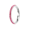 Ring silber mit Kristallband pink