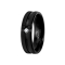 Black grooved ring with crystal