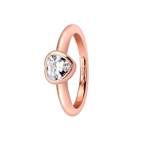 Ring rose gold with heart crystal