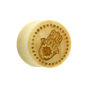 Flared Plug aus Krokodilholz Hamsa