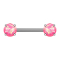 Barbell avec deux boules opales roses