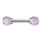 Barbell with two amethyst stone spheres
