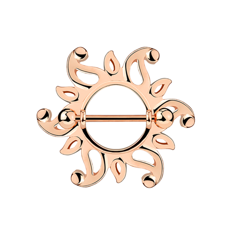 Barbell or rose avec deux boulesTribal soleil