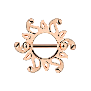 Barbell rose gold with two ballsTribal sun