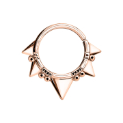 Septum ring five triangles rose gold