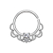 Septum ring silver filigree with crystal silver