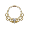 Septum ring 18k gold-plated filigree with silver crystal