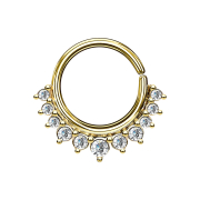 Septum Ring 14k vergoldet mit elf Kristallen