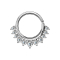 Septum Ring silber mit elf Kristallen