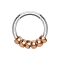Micro segment ring hinged silver with rose gold steel beads
