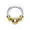 Micro segment ring hinged silver with various gold-plated steel beads
