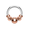 Micro segment ring hinged silver with various rose gold steel beads