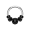 Micro segment ring hinged silver with various steel beads black