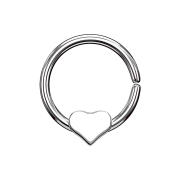 Micro piercing ring silver with heart