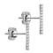 Boucles doreilles argent barre de cristal