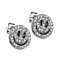 Stud earrings silver crystal smiley