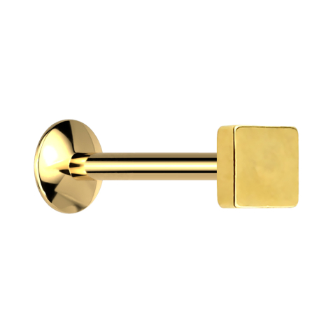 Micro UFO Labret internal thread gold-plated with square