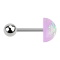 Micro Barbell argent avec boule et dôme pailleté violet