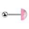 Micro Barbell argent avec boule et dôme pailleté rose
