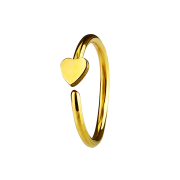 Micro piercing ring with gold-plated heart