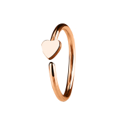 Micro piercing anneau avec cœur or rose