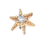 Dermal Anchor stella marina in oro rosa con cristallo