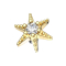 Dermal Anchor gold-plated starfish with crystal