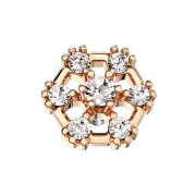 Dermal Anchor rosegold Hexagon mit Kristall