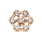 Dermal Anchor or rose Hexagon avec cristal