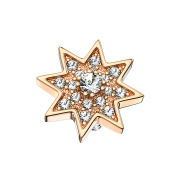 Dermal Anchor rose gold star with crystal