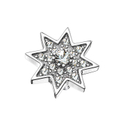 Dermal Anchor silver star with crystal