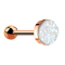 Micro bilanciere in oro rosa con pietra drusa bianca