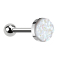 Micro barbell silver with white druse stone