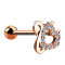 Micro barbell rose gold with ball and devils heart
